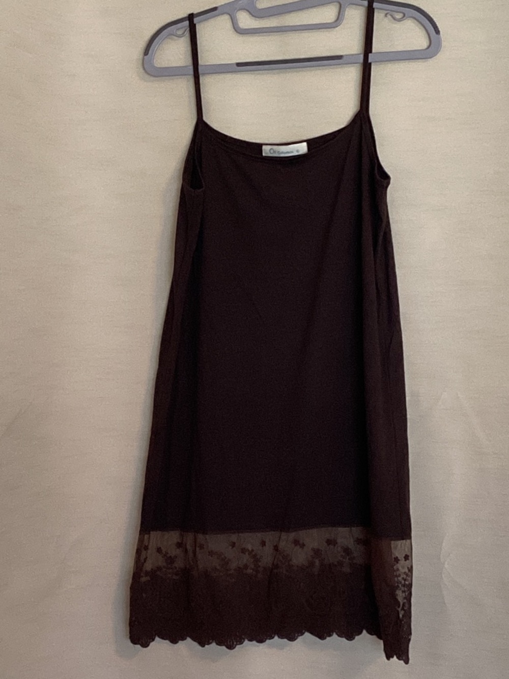 O2 Collection Brown Floral-Hem Slip with Adjustable Straps